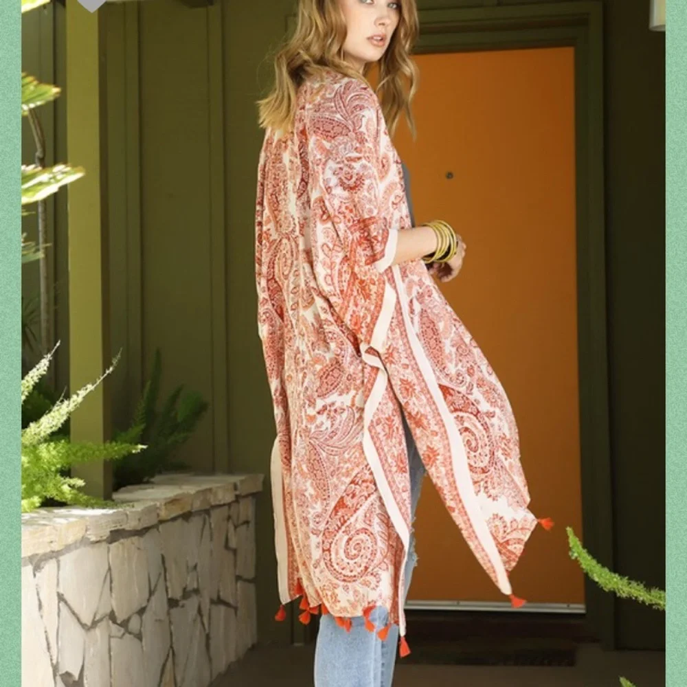 Light My Fire Ruggine, Paisley Kimono Duster NWT - Picture 3 of 12